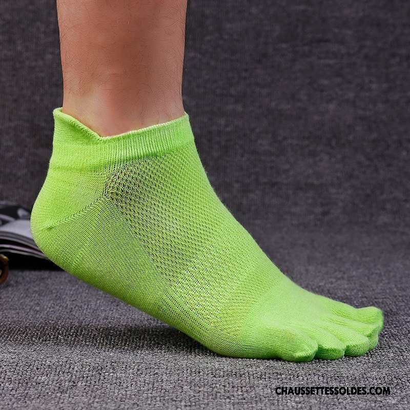 Chaussettes Courtes Homme Mince Cinq Doigts Livraison Gratuite Respirant Été Coton Bio Bleu