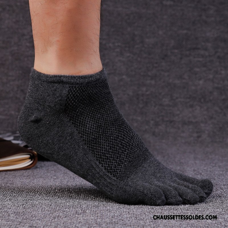 Chaussettes Courtes Homme Mince Cinq Doigts Livraison Gratuite Respirant Été Coton Bio Bleu