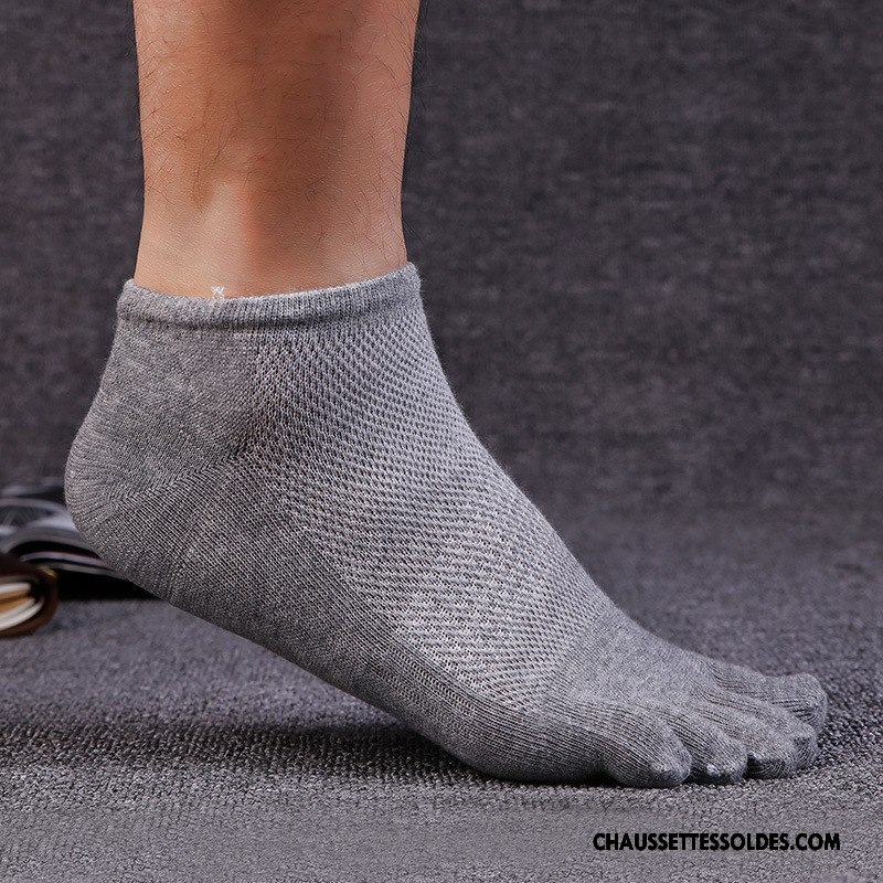 Chaussettes Courtes Homme Mince Cinq Doigts Livraison Gratuite Respirant Été Coton Bio Bleu