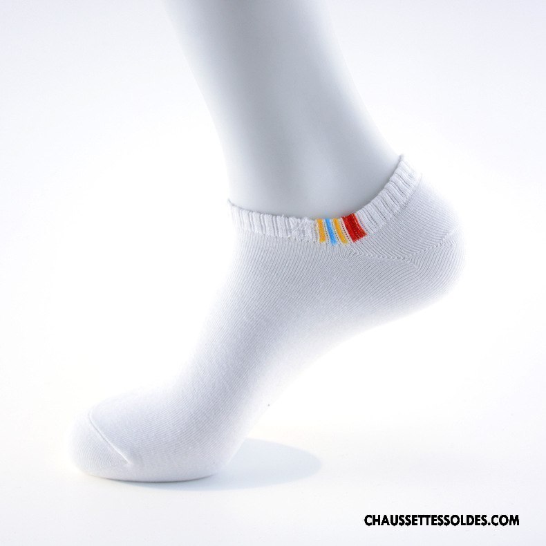 Chaussettes Courtes Homme Mouvement Anti-odeur Printemps Chaussette Courte Été Chaussette Basse Coupée Pure Noir Clair