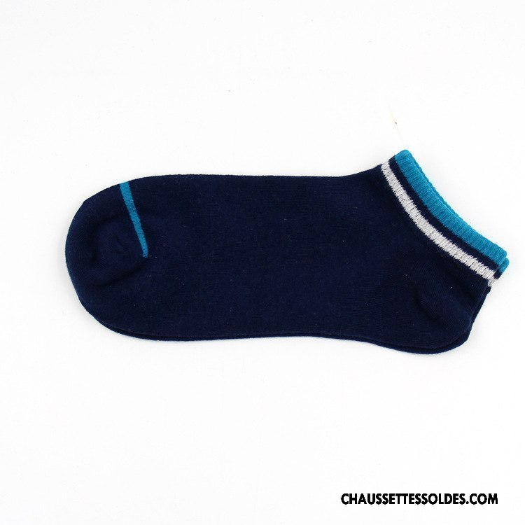 Chaussettes Courtes Homme Mouvement Chaussette Basse Coupée Casual Le Nouveau Couleur Respirant Bleu