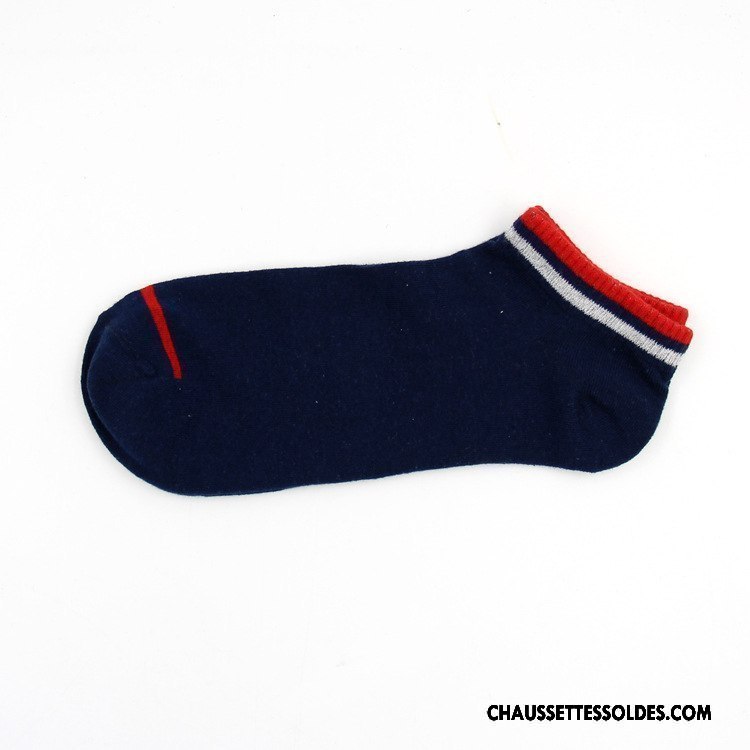 Chaussettes Courtes Homme Mouvement Chaussette Basse Coupée Casual Le Nouveau Couleur Respirant Bleu