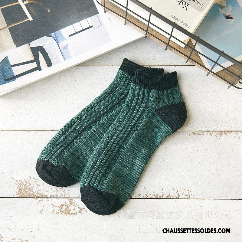 Chaussettes Courtes Homme Mouvement Chaussette Basse Coupée Chaussettes En Coton Absorber La Sueur Nouvelles Arrivées Vert