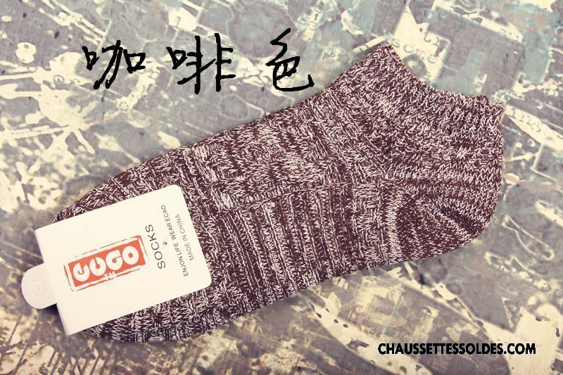 Chaussettes Courtes Homme Mouvement Chaussette Basse Coupée Épais Chaussettes En Coton Bien Gris