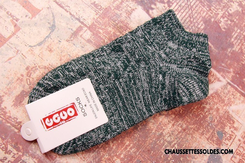 Chaussettes Courtes Homme Mouvement Chaussette Basse Coupée Épais Chaussettes En Coton Bien Gris