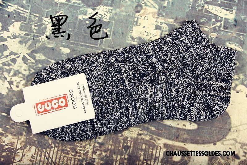 Chaussettes Courtes Homme Mouvement Chaussette Basse Coupée Épais Chaussettes En Coton Bien Gris