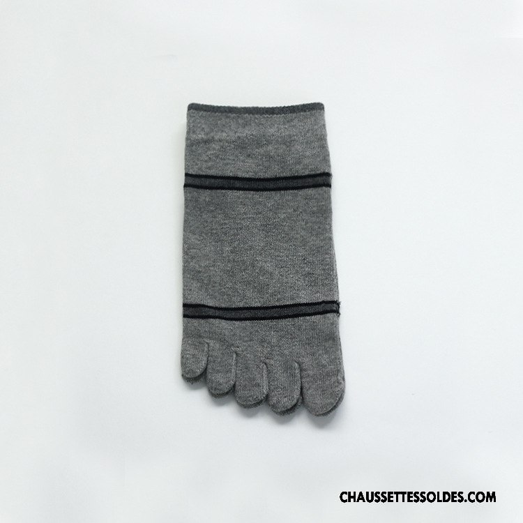 Chaussettes Courtes Homme Mouvement Cinq Doigts Coton Bio En Maille 100% Coton Noir
