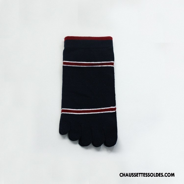 Chaussettes Courtes Homme Mouvement Cinq Doigts Coton Bio En Maille 100% Coton Noir