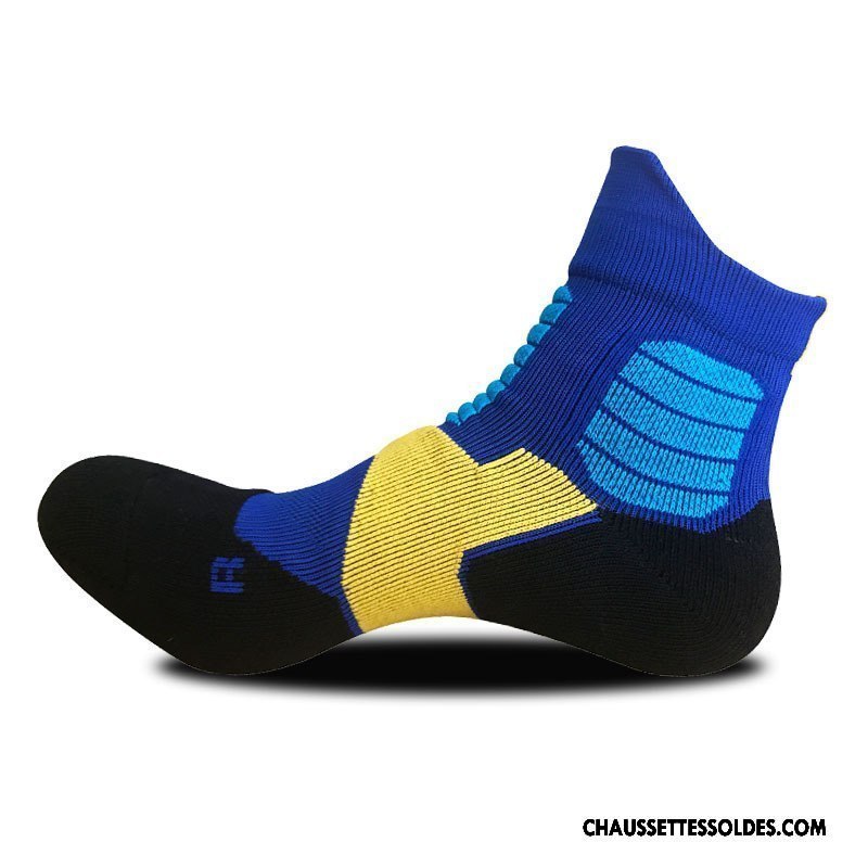 Chaussettes Courtes Homme Mouvement Hiver Absorber La Sueur L'automne Basket Milieu Bleu Marin
