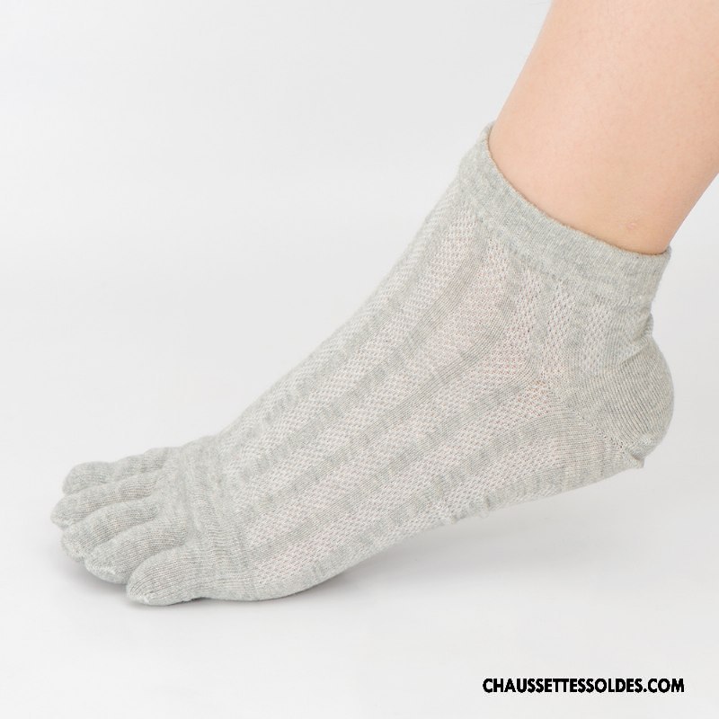 Chaussettes Courtes Homme Mouvement Matelassé Engrener Cinq Doigts Anti-odeur Respirant Noir
