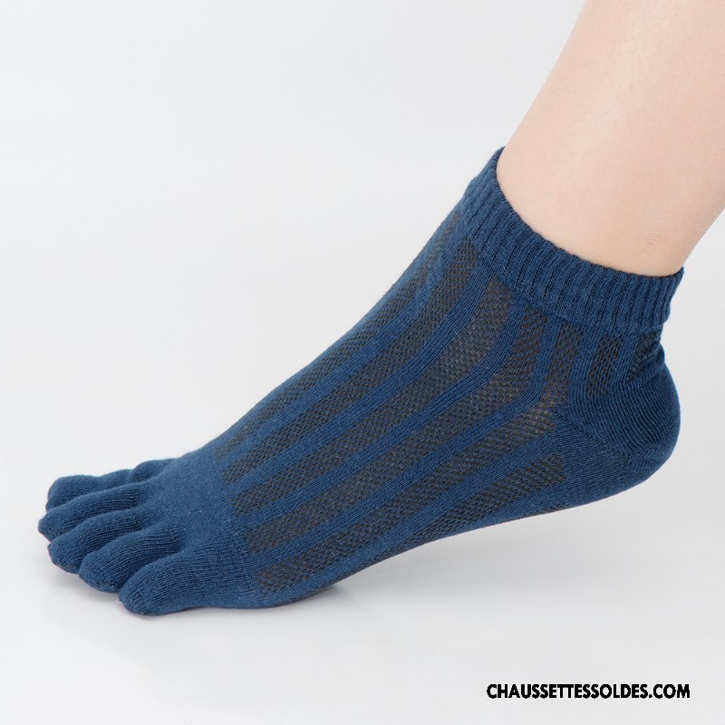 Chaussettes Courtes Homme Mouvement Matelassé Engrener Cinq Doigts Anti-odeur Respirant Noir