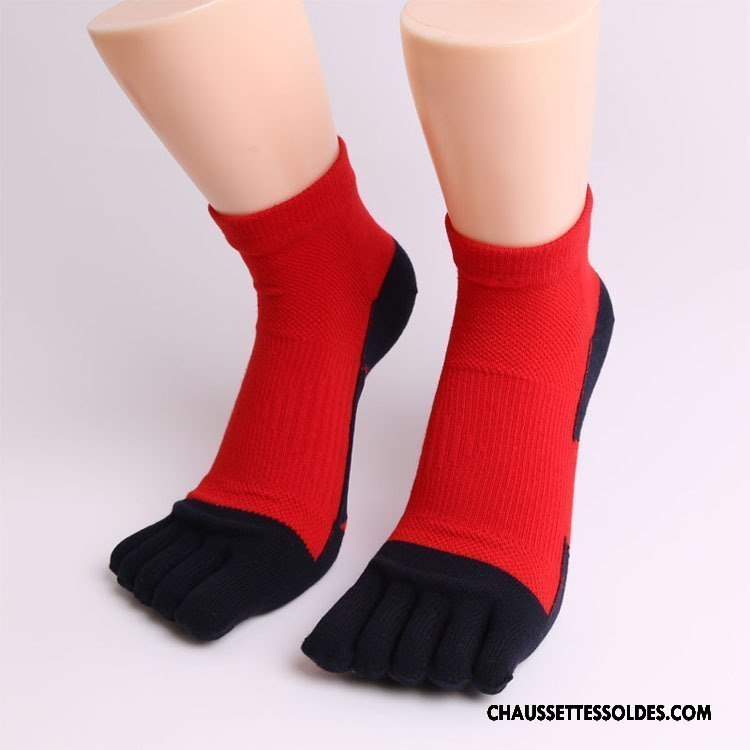 Chaussettes Courtes Homme Mouvement Matelassé Running Rouge