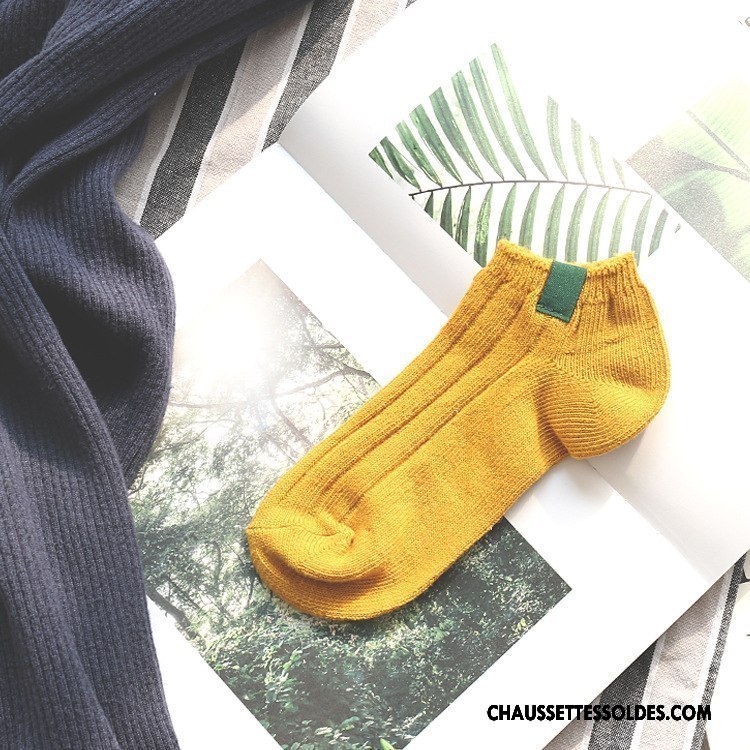 Chaussettes Courtes Homme Nouvelles Arrivées Rétro Printemps Été Chaussette Basse Coupée Femme Pure Vert