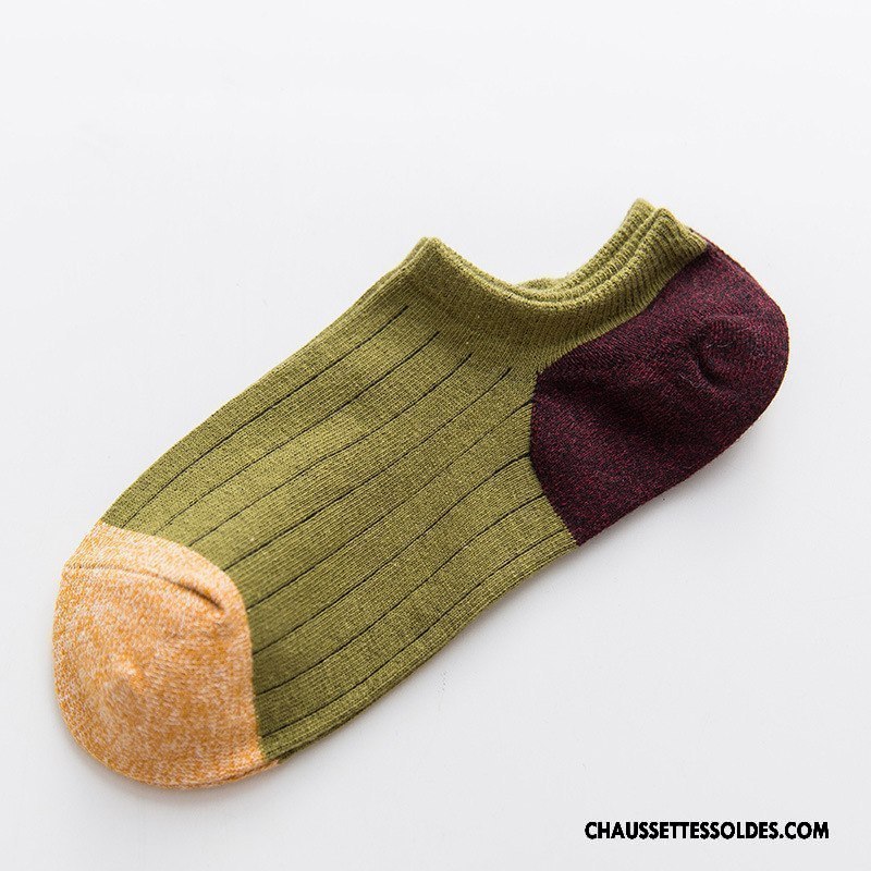 Chaussettes Courtes Homme Personnalité L'automne Le Nouveau Hiver Couleurs Mixtes Vert
