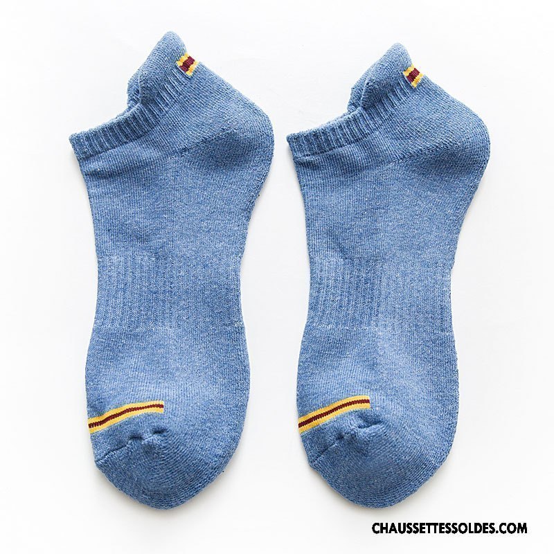 Chaussettes Courtes Homme Poignet Nouvelles Arrivées Chaussette Basse Coupée Basket Escalade Terry Pure Bleu