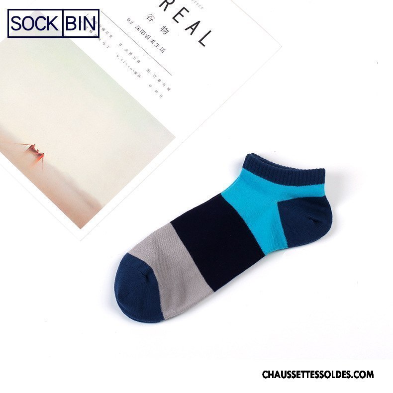Chaussettes Courtes Homme Printemps Respirant Absorber La Sueur Coton Bio Été Chaussette Basse Coupée Couleurs Mixtes Coloré Clair