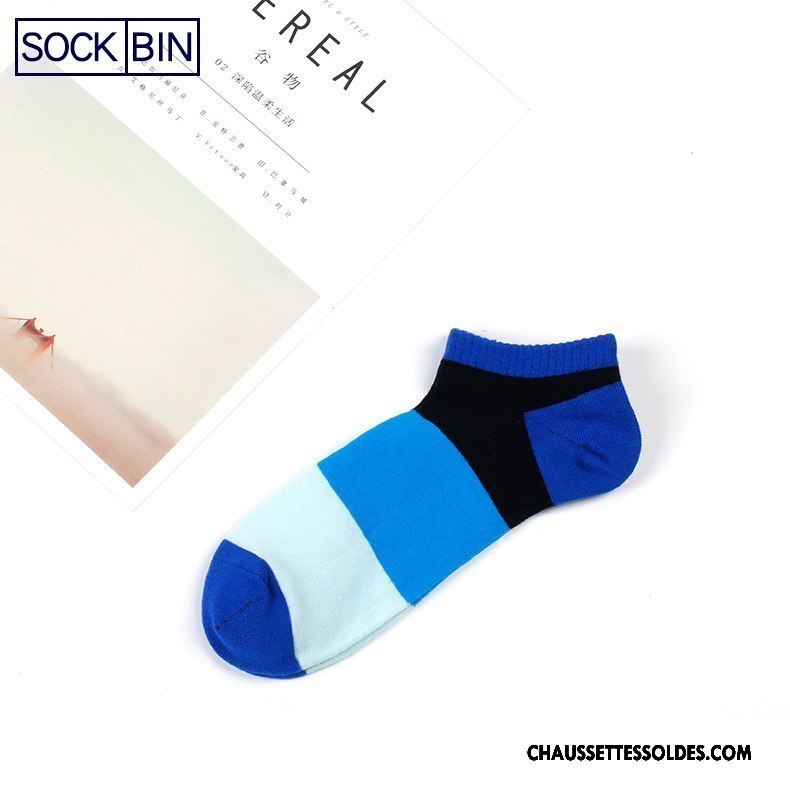 Chaussettes Courtes Homme Printemps Respirant Absorber La Sueur Coton Bio Été Chaussette Basse Coupée Couleurs Mixtes Coloré Clair