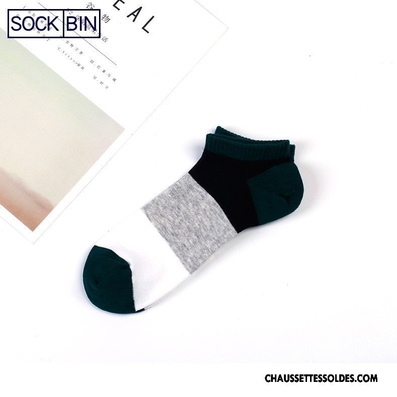 Chaussettes Courtes Homme Printemps Respirant Absorber La Sueur Coton Bio Été Chaussette Basse Coupée Couleurs Mixtes Coloré Clair