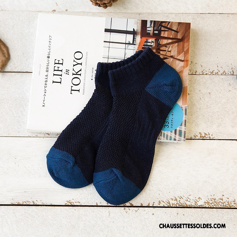 Chaussettes Courtes Homme Respirant 100% Coton Chaussette Courte Le Nouveau L'automne Mouvement Couleurs Mixtes Bordeaux
