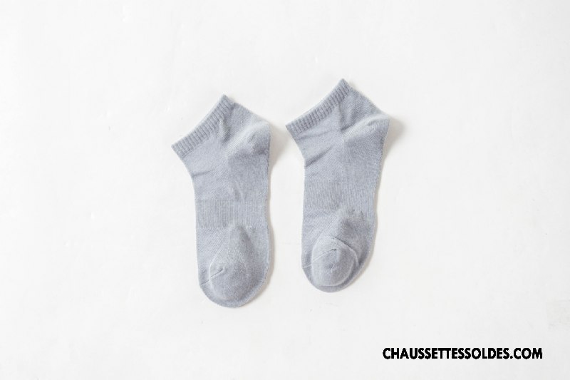 Chaussettes Courtes Homme Respirant Le Nouveau Chaussette Basse Coupée 100% Coton Plaine Tendance Bleu Clair