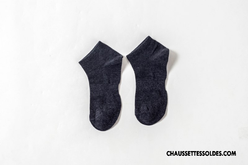Chaussettes Courtes Homme Respirant Le Nouveau Chaussette Basse Coupée 100% Coton Plaine Tendance Bleu Clair