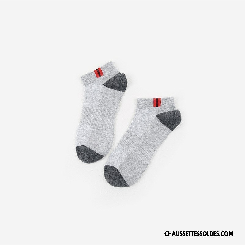 Chaussettes Courtes Homme Respirant Mode Coton Bio Chaussettes En Coton Chaussette Basse Coupée Mouvement Blanc