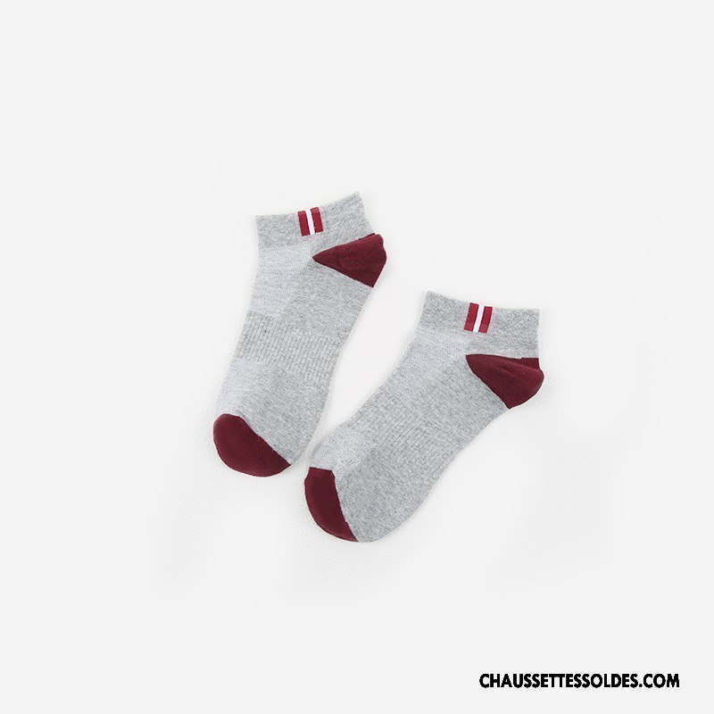 Chaussettes Courtes Homme Respirant Mode Coton Bio Chaussettes En Coton Chaussette Basse Coupée Mouvement Blanc