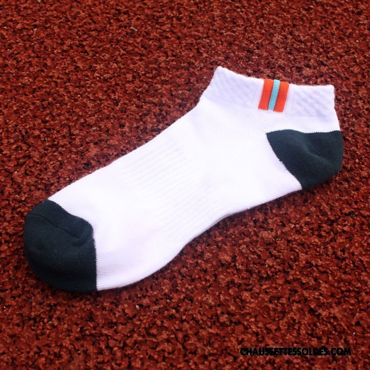 Chaussettes Courtes Homme Réseau Basket Matelassé De Plein Air Chaussette Basse Coupée Escalade Blanc