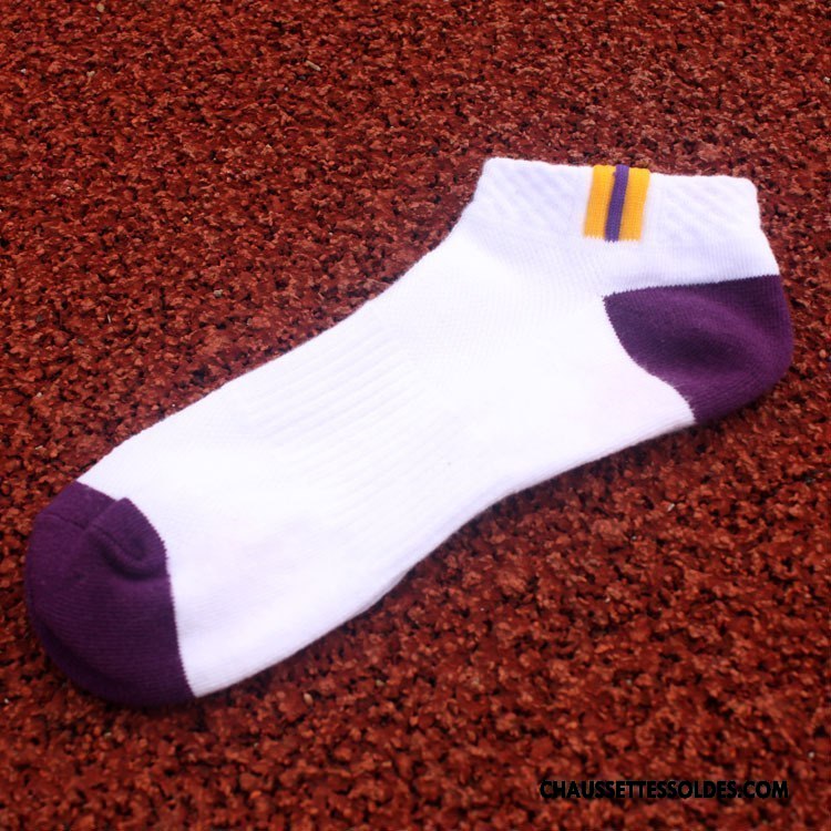 Chaussettes Courtes Homme Réseau Basket Matelassé De Plein Air Chaussette Basse Coupée Escalade Blanc