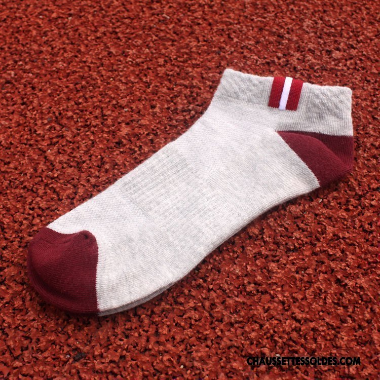 Chaussettes Courtes Homme Réseau Basket Matelassé De Plein Air Chaussette Basse Coupée Escalade Blanc