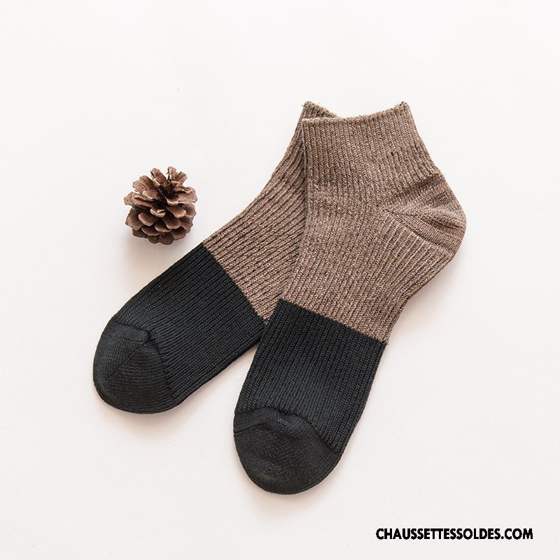 Chaussettes Courtes Homme Rétro Coton Bio L'automne Matelassé Nouvelles Arrivées Hiver Marron / Brun