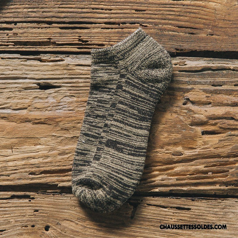 Chaussettes Courtes Homme Rétro Serviette Thermiques Personnalité Plus De Velours Le Nouveau Gris