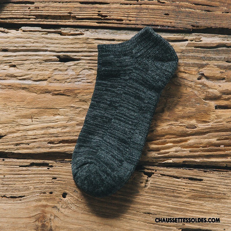 Chaussettes Courtes Homme Rétro Serviette Thermiques Personnalité Plus De Velours Le Nouveau Gris