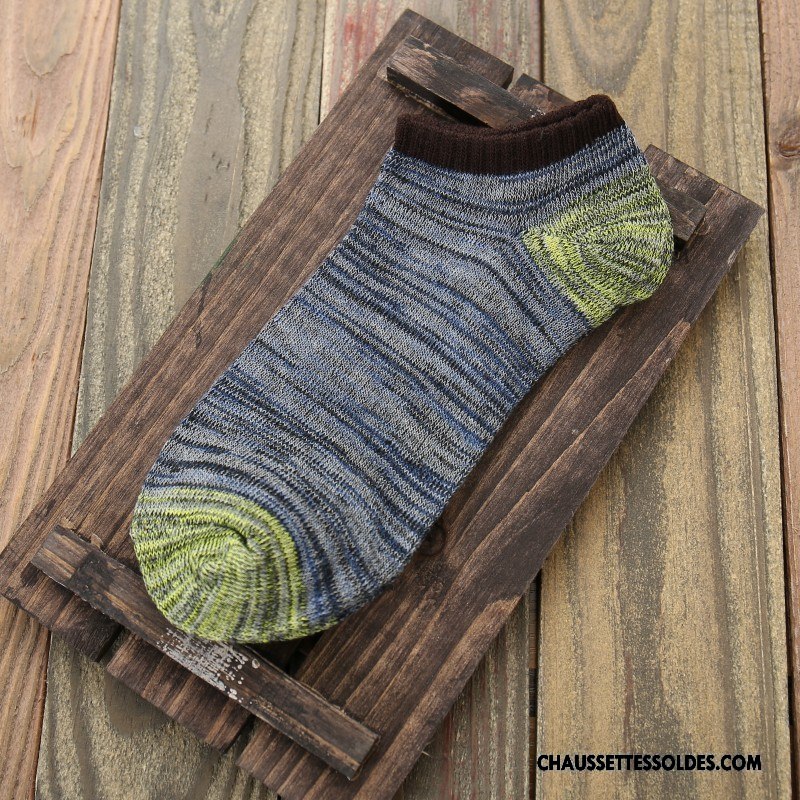 Chaussettes Courtes Homme Rétro Été Printemps Chaussette Basse Coupée Chaussette Courte Style National Couleurs Mixtes Coloré Clair