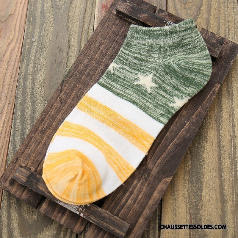 Chaussettes Courtes Homme Rétro Été Printemps Chaussette Basse Coupée Chaussette Courte Style National Couleurs Mixtes Coloré Clair