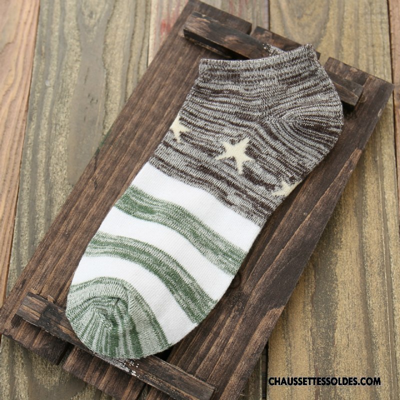 Chaussettes Courtes Homme Rétro Été Printemps Chaussette Basse Coupée Chaussette Courte Style National Couleurs Mixtes Coloré Clair