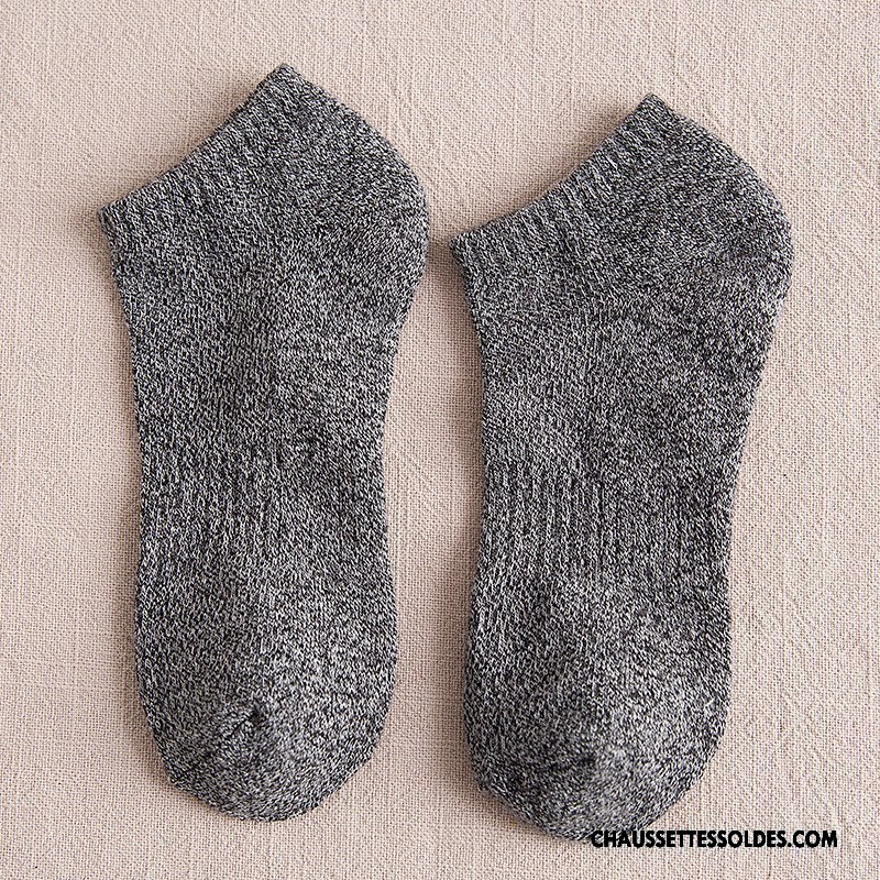 Chaussettes Courtes Homme Serviette Renforcé Plus De Velours Casual L'automne 100% Coton Bleu Marin Pure