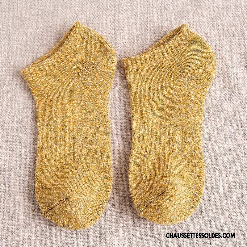 Chaussettes Courtes Homme Serviette Renforcé Plus De Velours Casual L'automne 100% Coton Bleu Marin Pure