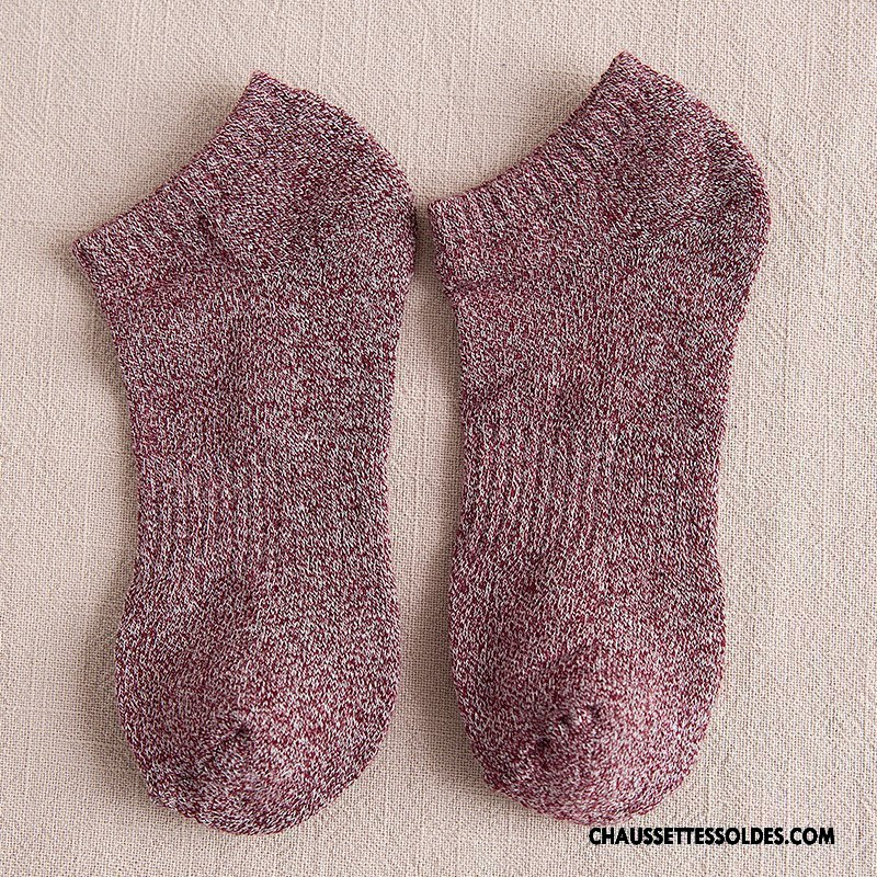 Chaussettes Courtes Homme Serviette Renforcé Plus De Velours Casual L'automne 100% Coton Bleu Marin Pure