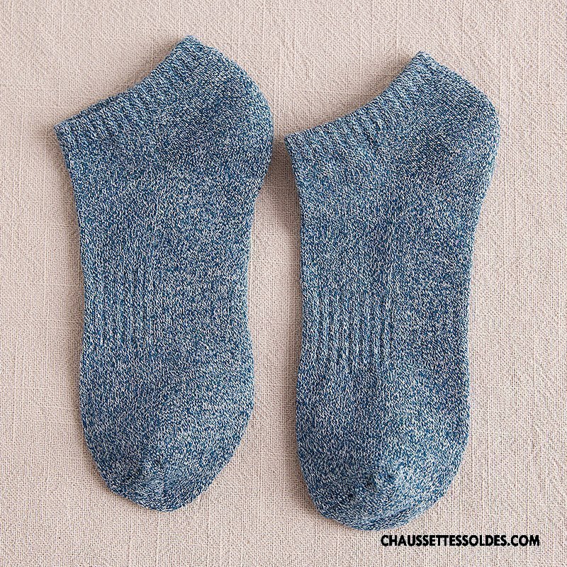 Chaussettes Courtes Homme Serviette Renforcé Plus De Velours Casual L'automne 100% Coton Bleu Marin Pure