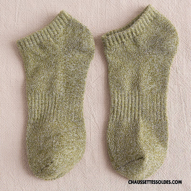 Chaussettes Courtes Homme Serviette Renforcé Plus De Velours Casual L'automne 100% Coton Bleu Marin Pure
