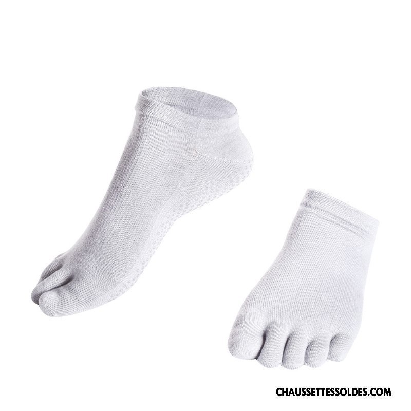 Chaussettes Courtes Homme Silicone Métier Cinq Doigts Coton Bio Yoga Respirant Bleu