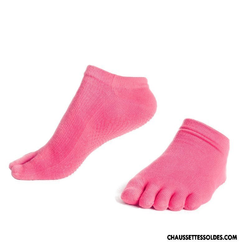 Chaussettes Courtes Homme Silicone Métier Cinq Doigts Coton Bio Yoga Respirant Bleu