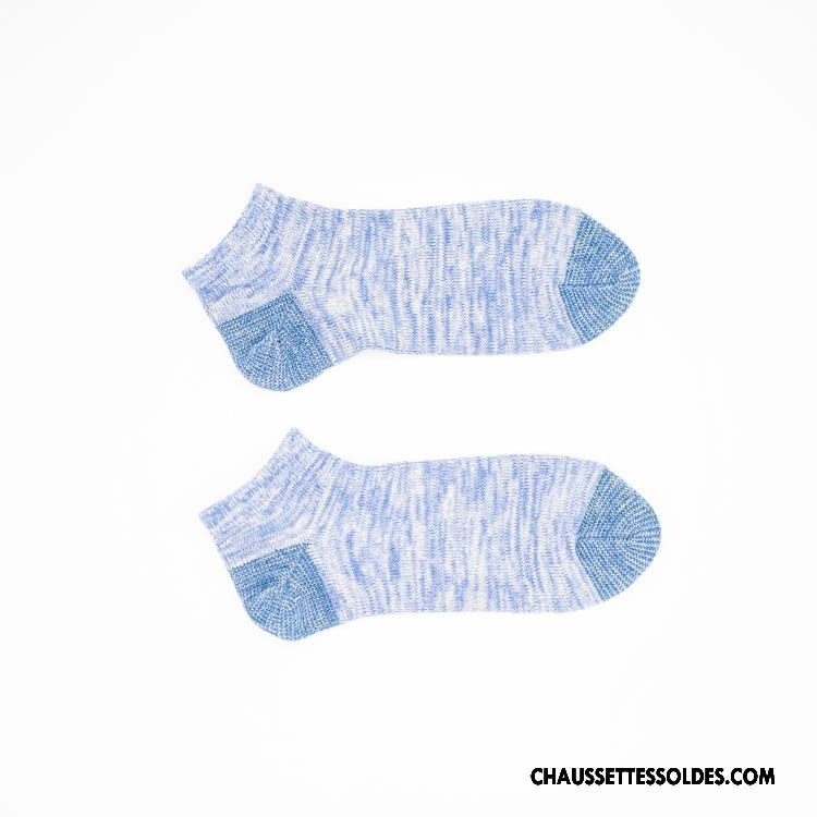 Chaussettes Courtes Homme Style National Tendance 100% Coton Chaussette Basse Coupée Rétro Gris