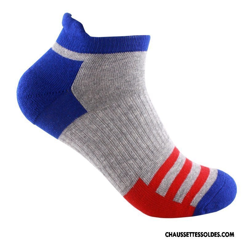 Chaussettes Courtes Homme Tendance 100% Coton Printemps Rayé De Plein Air Chaussette Basse Coupée Gris
