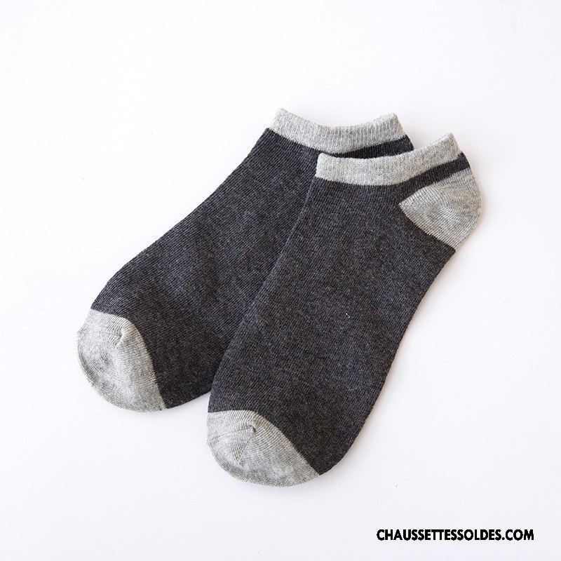 Chaussettes Courtes Homme Tendance Chaussette Basse Coupée Casual 100% Coton Classique Pure