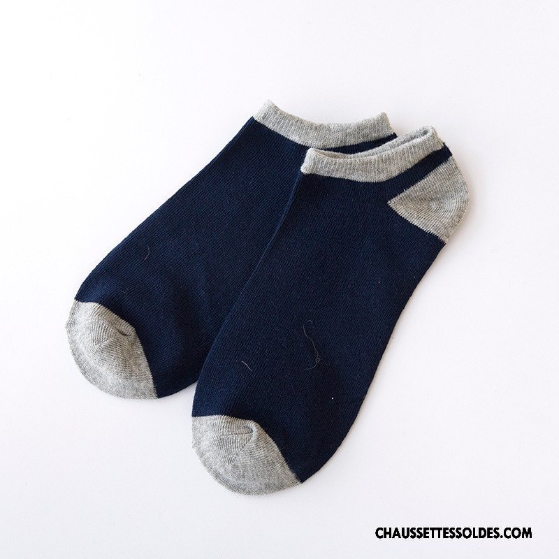 Chaussettes Courtes Homme Tendance Chaussette Basse Coupée Casual 100% Coton Classique Pure