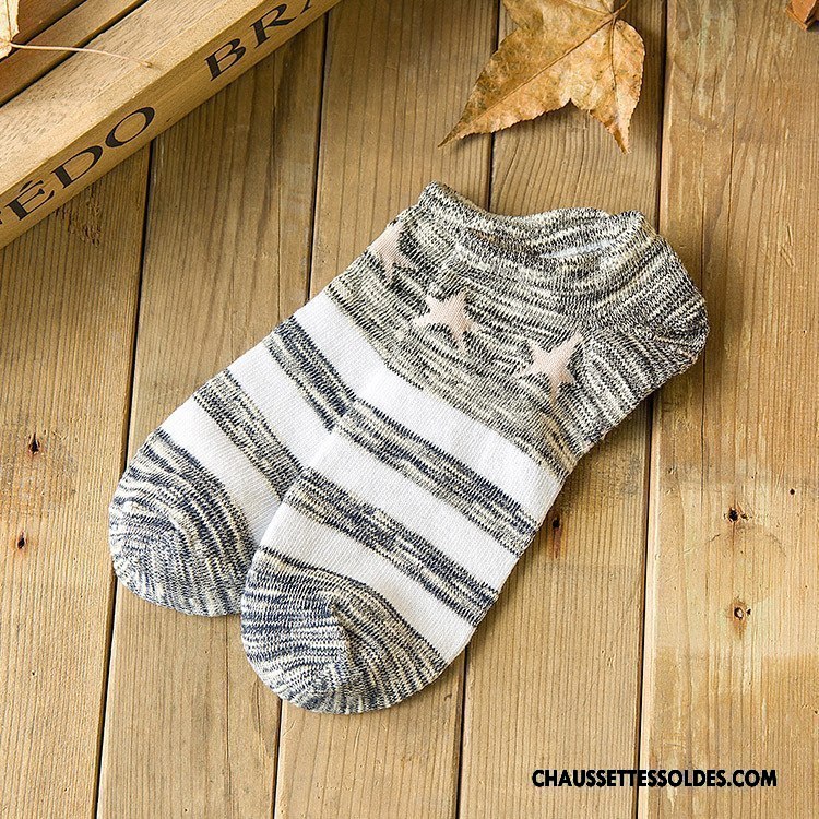 Chaussettes Courtes Homme Tendance Hiver L'automne Casual Pentacle Gris