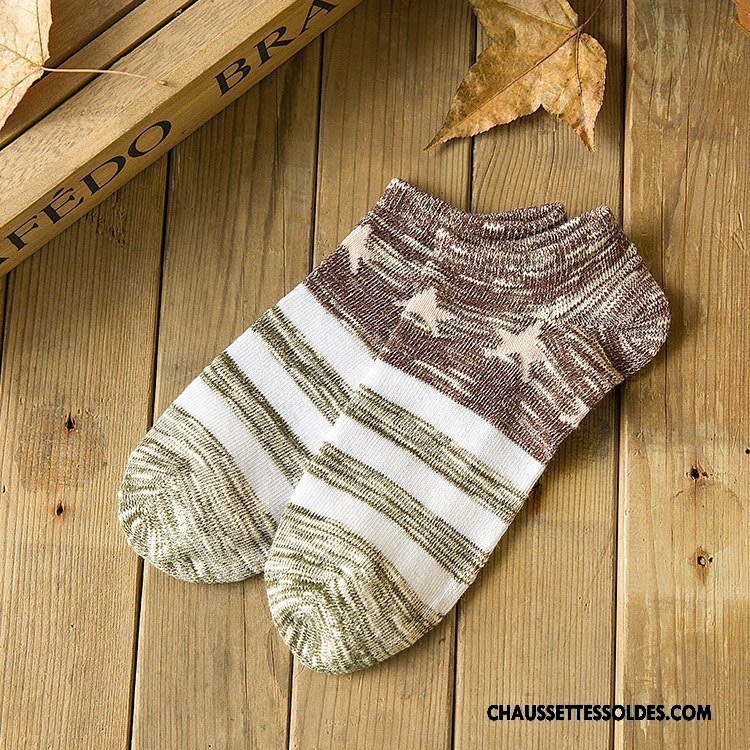 Chaussettes Courtes Homme Tendance Hiver L'automne Casual Pentacle Gris