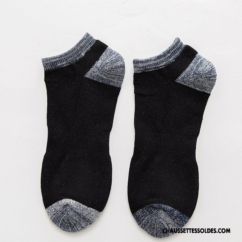 Chaussettes Courtes Homme Thermiques Terry L'automne Casual 100% Coton Hiver Pure Bleu